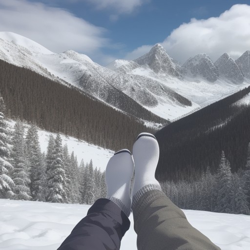 【ウィンタースポーツソックス】足元の保温性を高める選び方 | 雪山での快適な歩行に をイメージした 冬、山、雪景色、冬 の写真