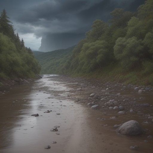 【川釣り】天候による撤退のタイミング | 安全な判断基準と注意点 をイメージした 川 の写真