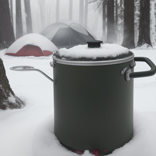 【キャンプ】湯沸かし時間を削る道具 | 冬の屋外で役立つ方法 をイメージした 冬 の写真
