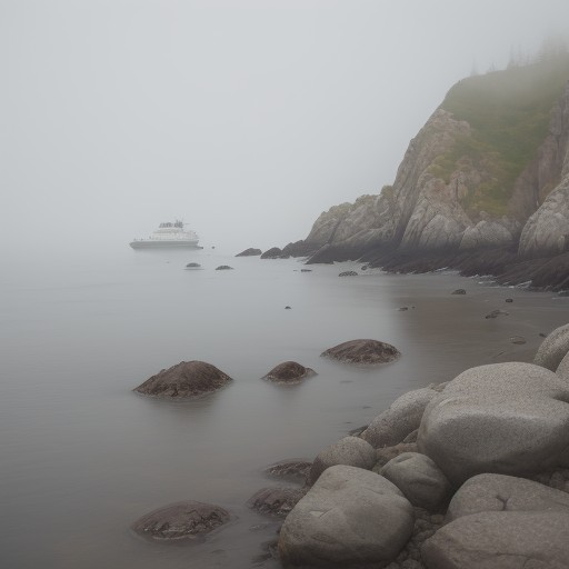 【海釣り】霧が晴れて視界が戻った瞬間の景色 | 釣行の記録 をイメージした自然風景の写真