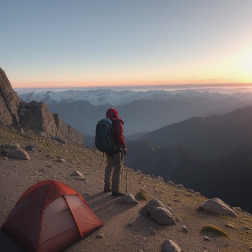 【登山】疲労で限界を感じた時の判断 | 安全に下山するための目安 をイメージした 山、夕日 の写真