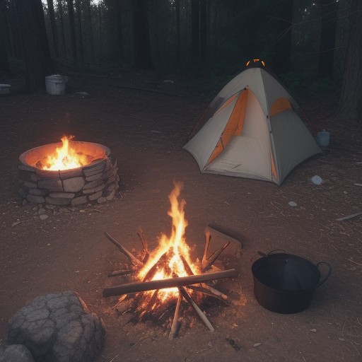 【焚き火】後始末の手順 | キャンプ場での安全な消火方法 をイメージした自然風景の写真