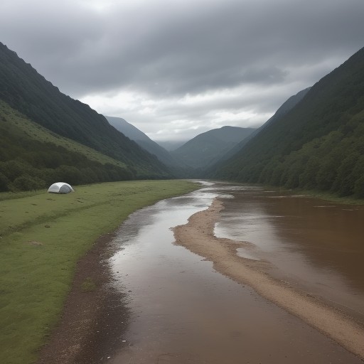 【川釣り】天候の変化と避難の判断 | 安全な撤収タイミング をイメージした 川 の写真