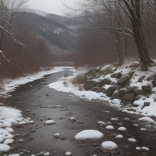 【川の濁り】原因とタイミング | 釣行前に確認したいポイント をイメージした 雪景色、川 の写真