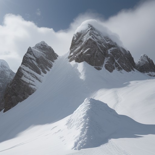 【雪崩】冬の山で身を守る方法 | 回避するためのルート選びと対策 をイメージした 冬、雪景色、山、雪景色、山 の写真