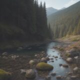 【アマゴ釣り】狙い目の時期とポイント | 山 stream での釣り方 をイメージした 広角の風景、山 の写真