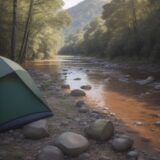 【川釣り】増水後の濁りが抜けるタイミング | 狙い目の時間帯と判断基準 をイメージした 広角の風景、川 の写真
