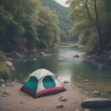 【子供の溺水対策】キャンプでの川遊び | 安全な道具と見守り方 をイメージした 広角の風景、川 の写真