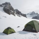 【低体温症】登山の濡れ対策 | 体温を守る服装と装備の選び方 をイメージした 広角の風景、山 の写真