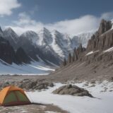 【登山】稜線の強風への対応 | 安全な回避判断とルート選び をイメージした 広角の風景、山、稜線 の写真