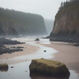 【潮位】海での孤立を防ぐ方法 | 潮の流れと脱出ルートの確認 をイメージした 広角の風景 の写真