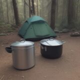 【キャンプクッカー】炊飯に向く選び方 | おすすめの道具と使い方 をイメージした 広角の風景 の写真