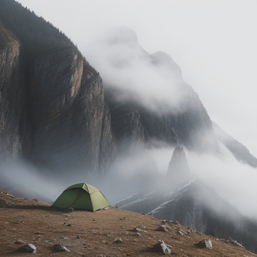 【登山】霧での停滞判断 | 安全に下山するための判断基準 をイメージした 広角の風景、山 の写真