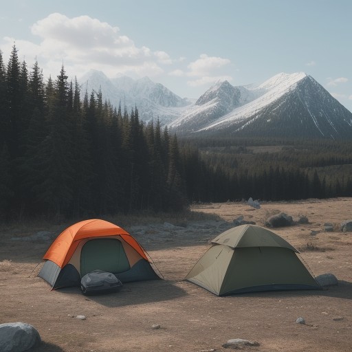 【キャンプ】最小限の装備で過ごす | 山の中での一泊体験 をイメージした 広角の風景、山 の写真