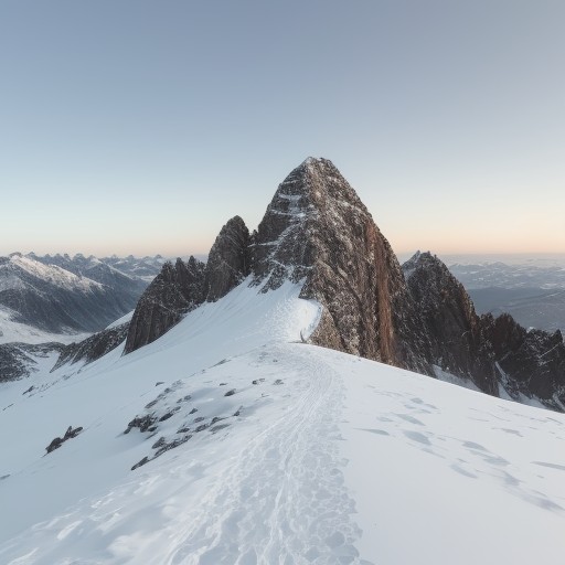 【登山】山頂への道のりと | 登頂した時の達成感 をイメージした 広角の風景、山 の写真