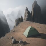 【登山】霧が出たときの停滞判断 | 安全な下山への基準 をイメージした 広角の風景、山 の写真