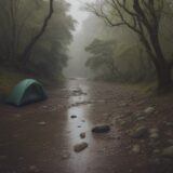 【アウトドアシューズ】浸水を防ぐ方法 | 雨の日や川歩きの対策 をイメージした 広角の風景、川 の写真