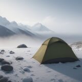 【登山】霧で視界が遮られた時の判断 | 回復のタイミングと対処法 をイメージした 広角の風景、山 の写真