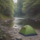 【虫除けパウダー】川釣りで使う方法 | 虫に刺されない対策ガイド をイメージした 広角の風景、川 の写真
