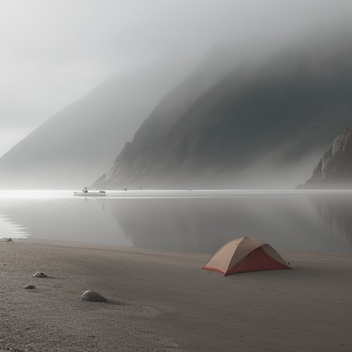 【海釣り】霧での停泊判断 | 安全な運航とタイミング をイメージした 広角の風景 の写真