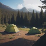 【キャンプ】怪我をした時の救急処置 | 正しい対応の流れと準備するもの をイメージした 広角の風景 の写真