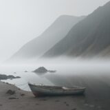 【海霧】釣り船の視界への影響 | 安全な運航のための注意点 をイメージした 広角の風景 の写真