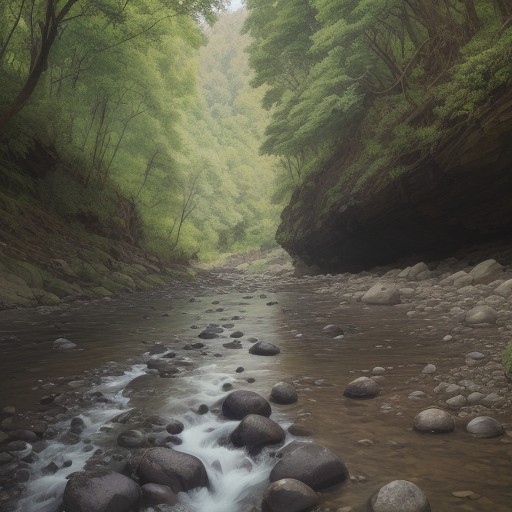 【川の流れ】ヨレに巻き込まれるリスク | 安全な渡渉の方法 をイメージした 広角の風景、川 の写真