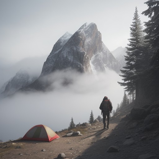 【登山】霧の中での歩き方 | 安全な抜け方のコツ をイメージした 広角の風景、山 の写真