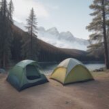 【キャンプギア】予算に合わせた選び方 | 初心者が揃えるべき道具の優先順位 をイメージした 広角の風景 の写真