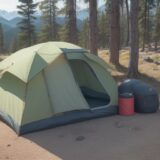 【キャンプ道具レンタル】初心者向けのおすすめセット | 手ぶらでいく山麓サイト をイメージした 広角の風景、山 の写真