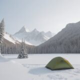 【登山ウェア】静電気を防ぐ素材選び | 冬山での服装と対策 をイメージした 広角の風景、山、山、冬 の写真