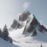 【登山】霧で視界が制限される山道 | 安全に歩くための注意点 をイメージした 広角の風景、山、山、登山道 の写真