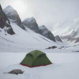 【低体温症】登山のリスクを減らす対策 | 体温を維持する服装と装備 をイメージした 広角の風景、山 の写真