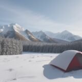 【冬山】霜柱による地面の状態 | 登山ルートへの影響と歩き方 をイメージした 広角の風景、山、冬、ハイキング の写真
