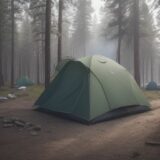 【キャンプ】炭の消火方法 | 安全に後片付けをする手順と注意点 をイメージした 広角の風景 の写真