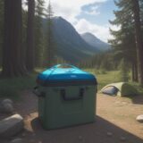 【クーラーボックス】結露を防ぐ方法 | キャンプでの水滴対策 をイメージした 広角の風景 の写真