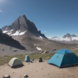 【水分補給】真夏の登山で準備すべき飲み物 | 脱水症状を防ぐ対策方法 をイメージした 広角の風景、山、夏 の写真