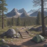 【登山用マット】正しい手入れの手順 | 長く使うための保存方法 をイメージした 広角の風景、ハイキング の写真