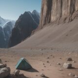 【ガレ場】登山の歩き方 | 足元の安定させるコツと注意点 をイメージした 広角の風景、ハイキング の写真