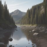 【川の生き物採取】ルールと法律 | 注意したいポイントを解説 をイメージした 広角の風景、川 の写真