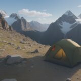 【山】登山のあとに残る疲労感 | 体に現れるサインと回復方法 をイメージした 広角の風景、山 の写真