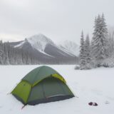 【冬山】テントの結露を防ぐ方法 | 快適な睡眠のための対策とコツ をイメージした 広角の風景、山、冬 の写真