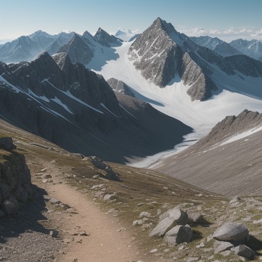 【登山】おすすめの周回コース | 山頂への道と下山のルート案内 をイメージした 広角の風景、山 の写真