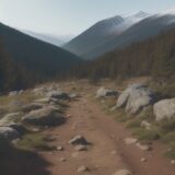 【登山シューズ】滑り止めが効く選び方 | 岩場や泥道での歩きやすさ をイメージした 広角の風景、ハイキング の写真