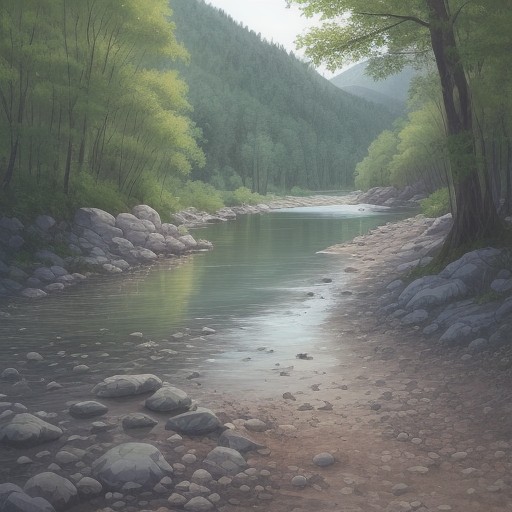 【川の水色】水色の見分け方 | 釣りポイントを探すコツ をイメージした 広角の風景、川 の写真