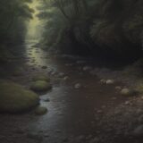【川釣り】水中の段差を見分ける方法 | 魚が潜むポイントの探し方 をイメージした 広角の風景、川 の写真