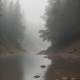 【川釣り】霧雨の中での釣り | 視界の変化と対策について をイメージした 広角の風景、川 の写真