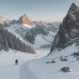 【登山】安全に下山する時間 | 山行計画の立て方と判断基準 をイメージした 広角の風景、山 の写真