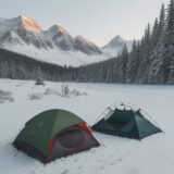 【低体温症】登山の濡れた服への対処 | 体温を維持する方法 をイメージした 広角の風景、山 の写真