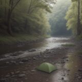 【川の増水】上流の雨による水位の変化 | 安全な撤収のタイミング をイメージした 広角の風景、川 の写真